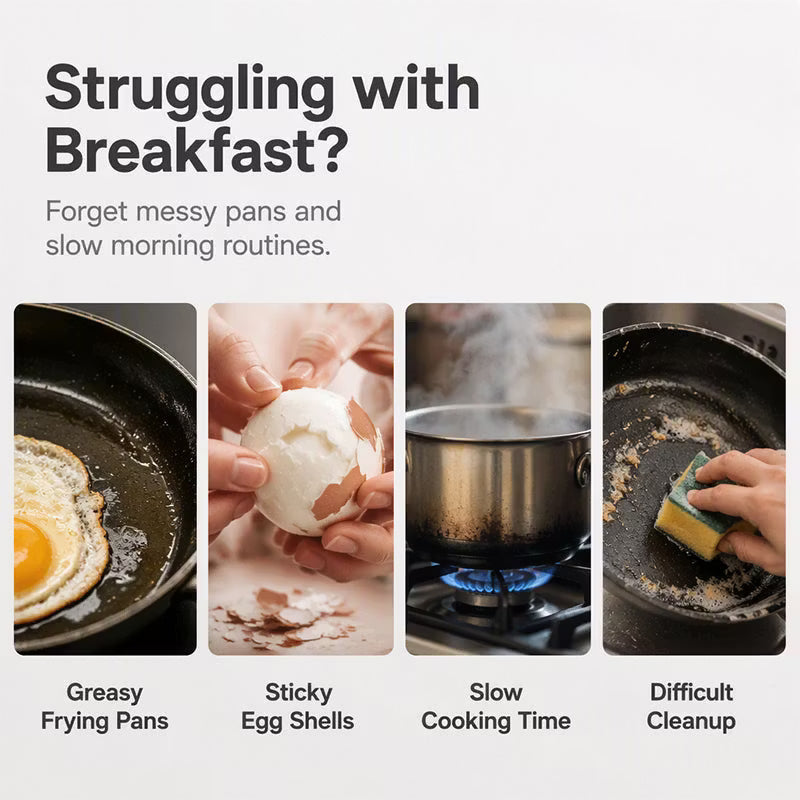 Microwave Egg Poacher——Dual‑cavity, non‑stick & easy clean. Healthier than frying – stock up & save!